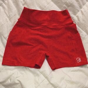 Bombshell Sportswear Red High-Waist Active Shorts